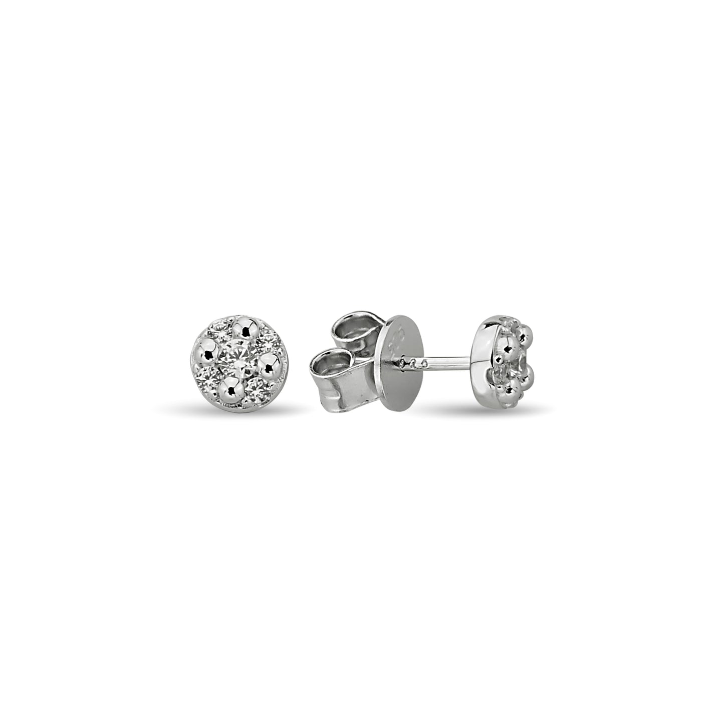 Bequasa Crystall Fleck Ohrringe, Silber 925, Rhodiniert