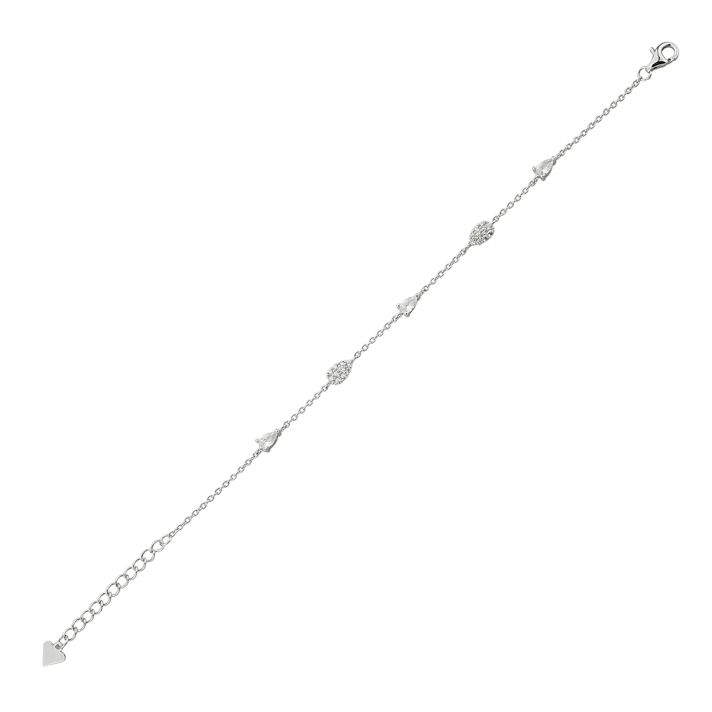 Bequasa Silber Plain Tripe Armband, Silber 925, Rhodiniert