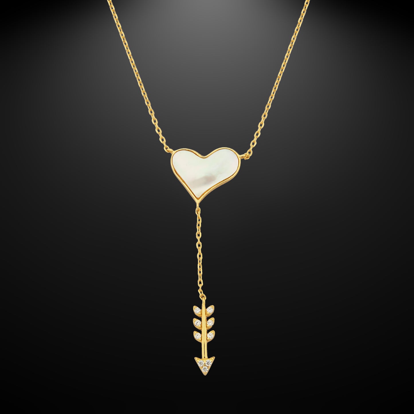 Bequasa Creativity Arrow Halskette, Silber 925, Rhodiniert