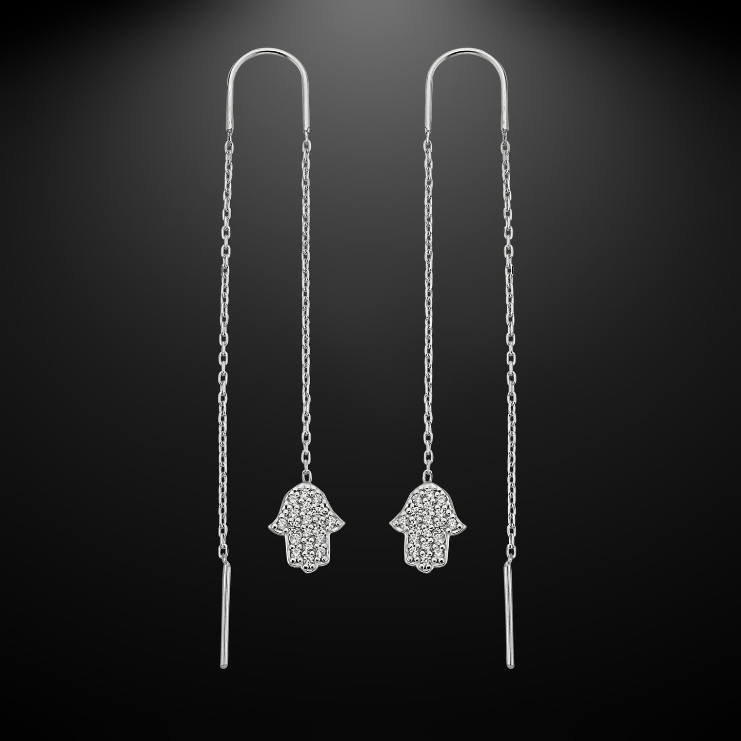 Bequasa Talisman Ohrringe, Silber 925, Rhodiniert
