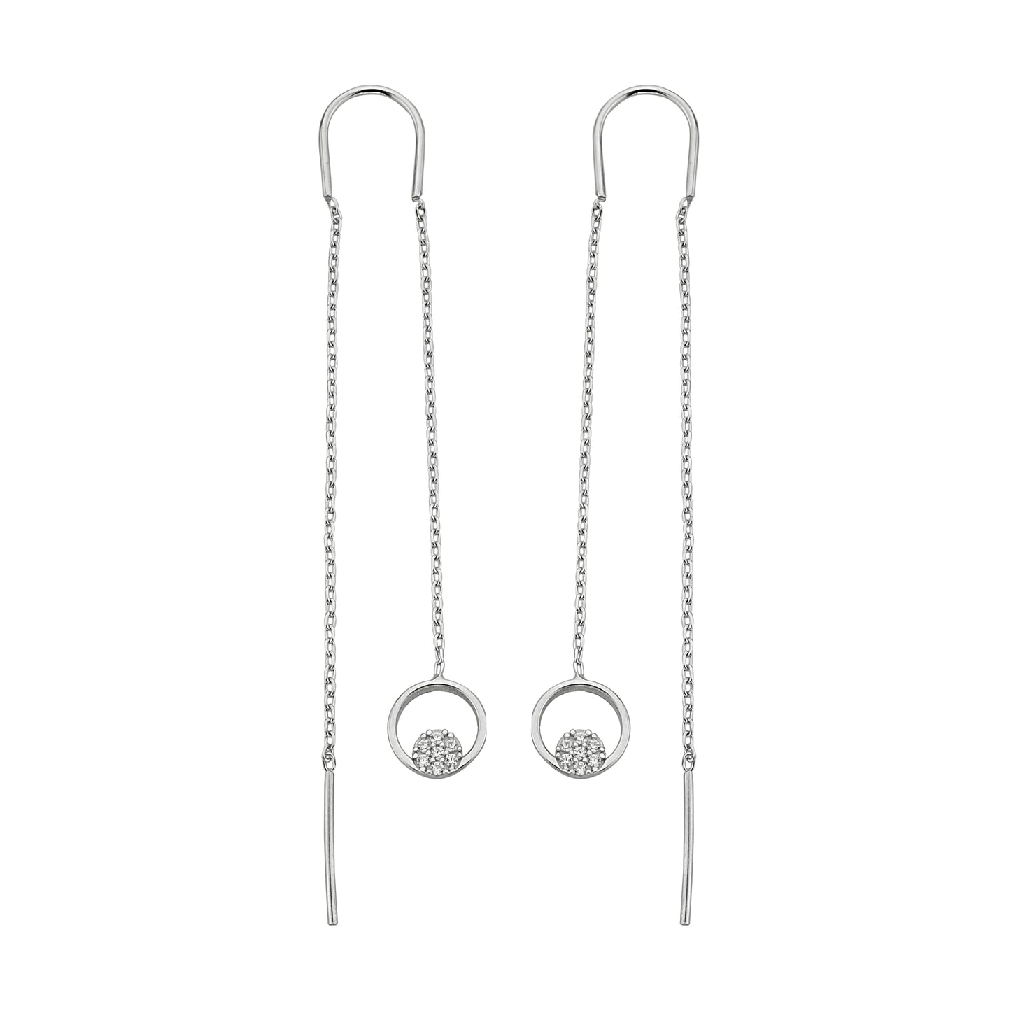 Bequasa Crystal Flutter Silver Ohrringe, Silber 925, Rhodiniert