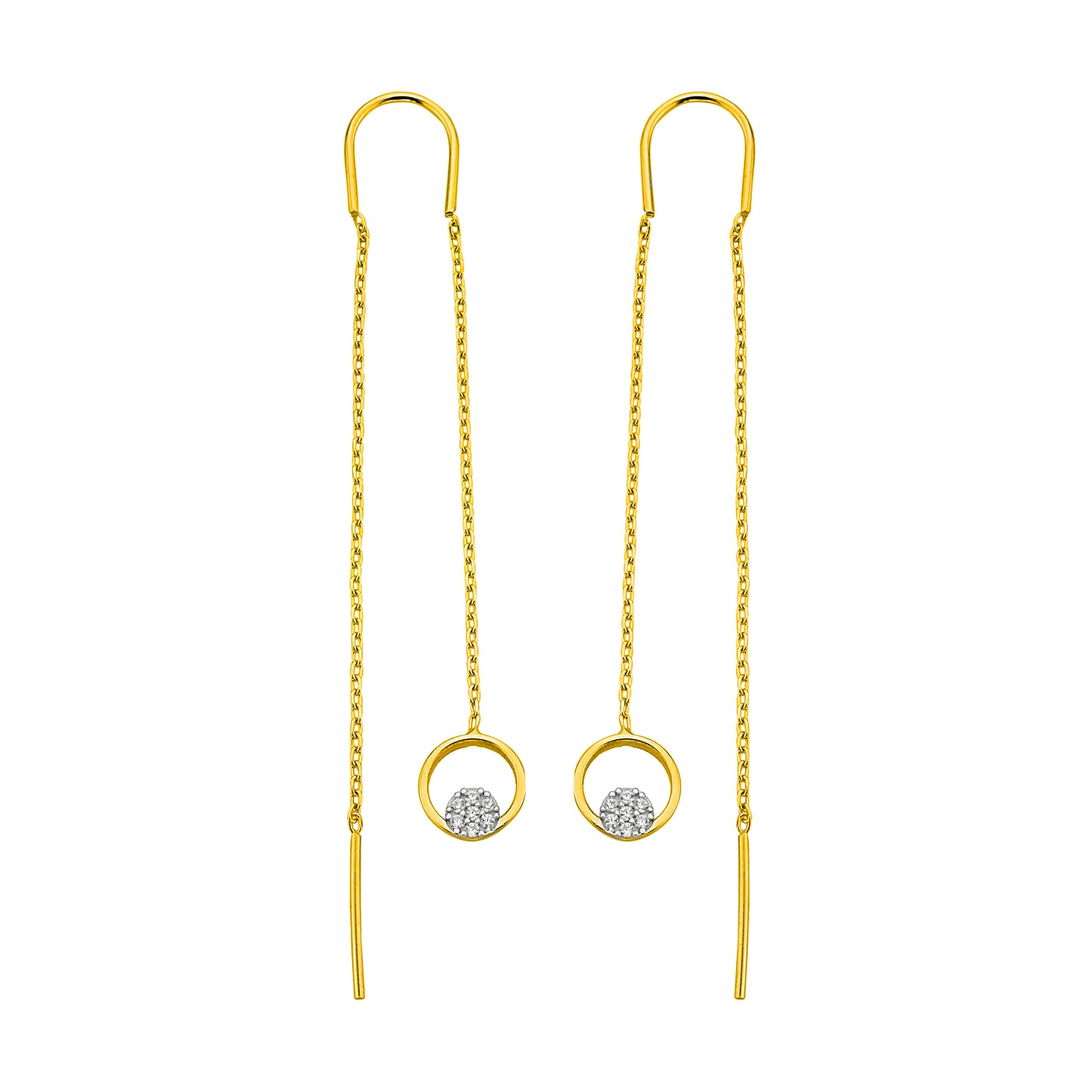 Bequasa Crystal Flutter Golden Ohrringe, Silber 925, Rhodiniert
