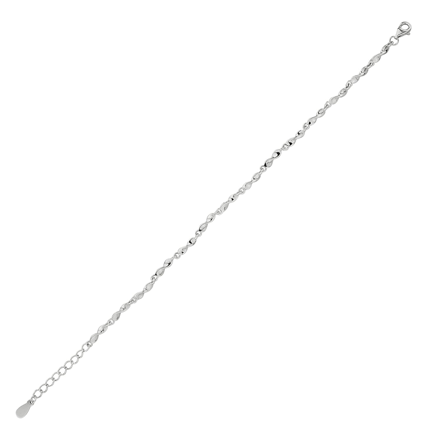 Bequasa Silber Chips Armband, Silber 925, Rhodiniert