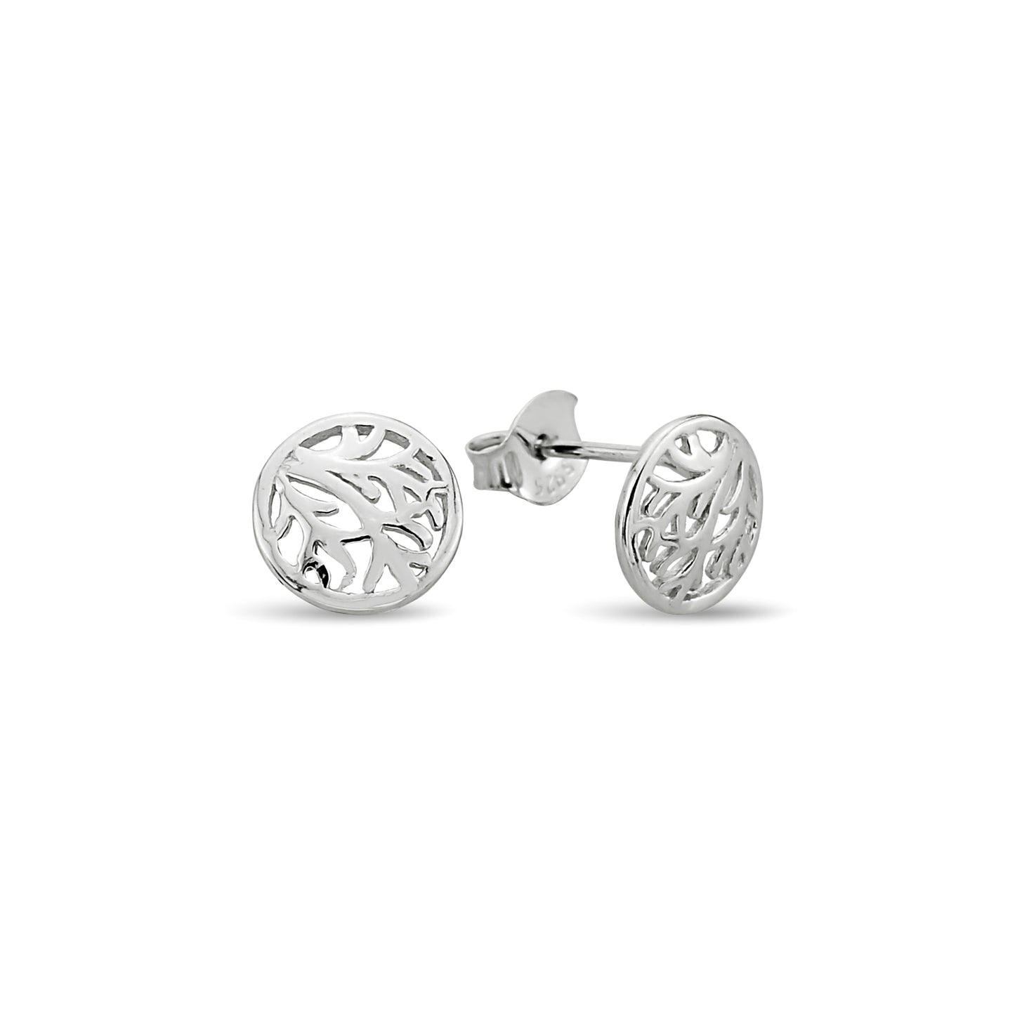Bequasa Roots Ohrringe, Silber 925, Rhodiniert