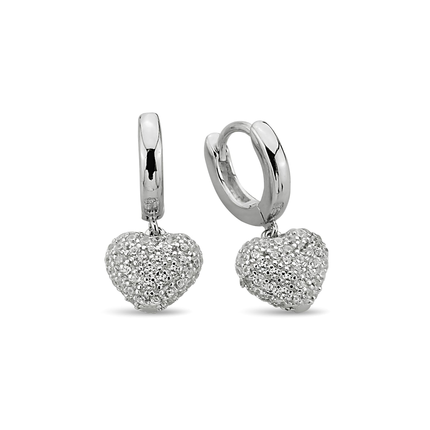 Bequasa Love Pop Silver Ohrringe, Silber 925, Rhodiniert