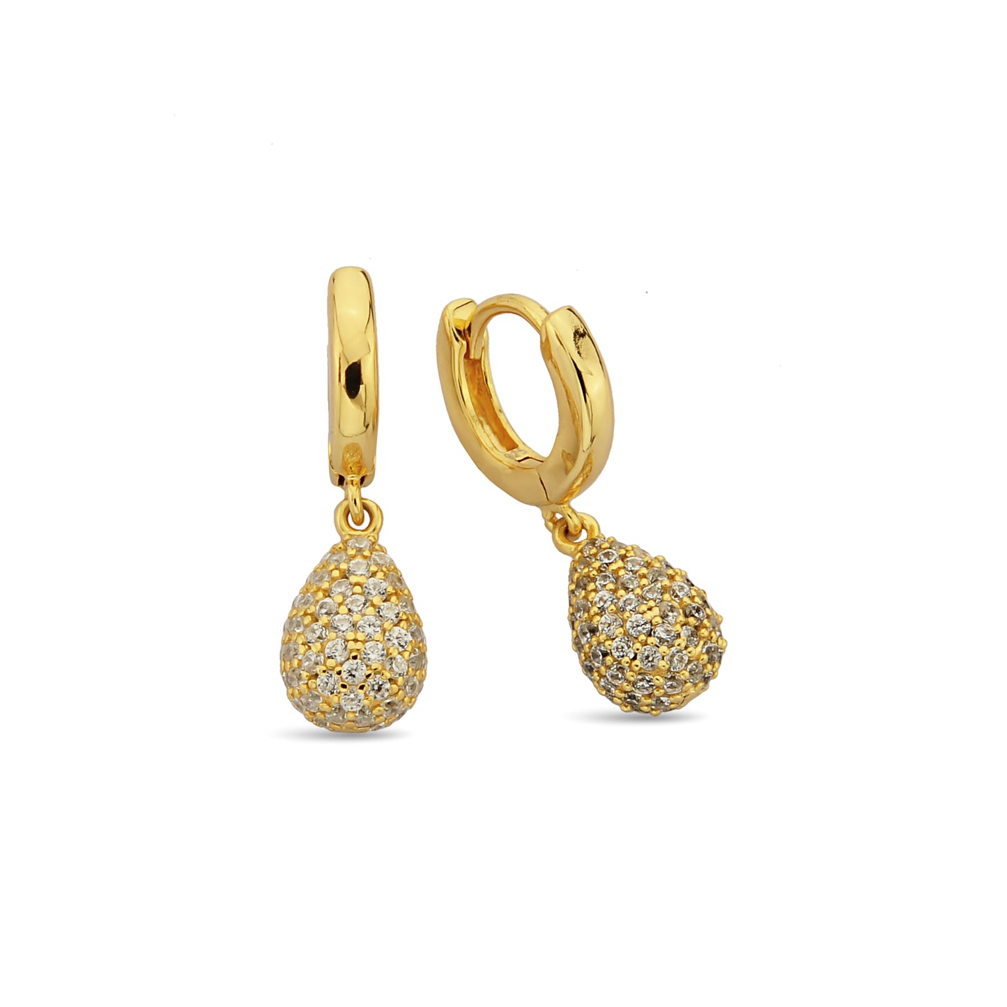 Bequasa Golden Drops Ohrringe, Silber 925, Rhodiniert
