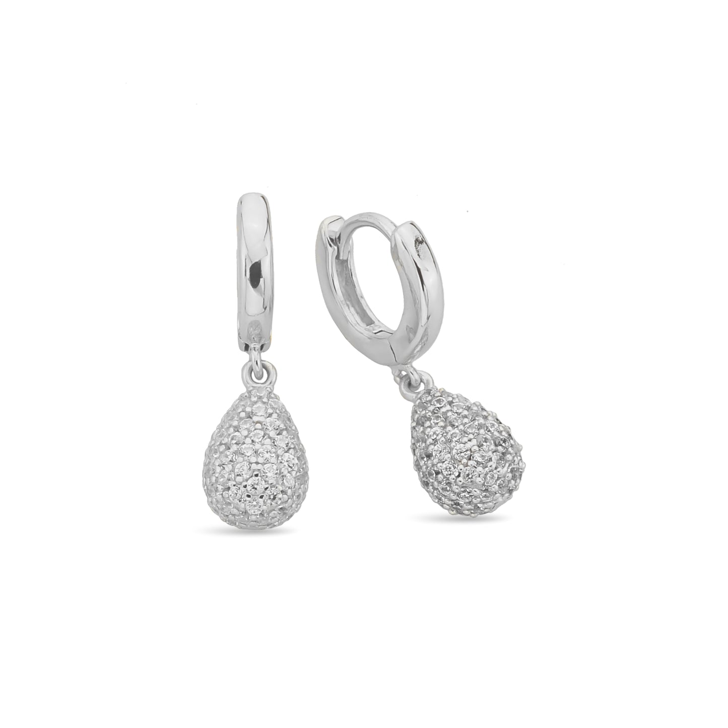 Bequasa Silver Drops Ohrringe, Silber 925, Rhodiniert