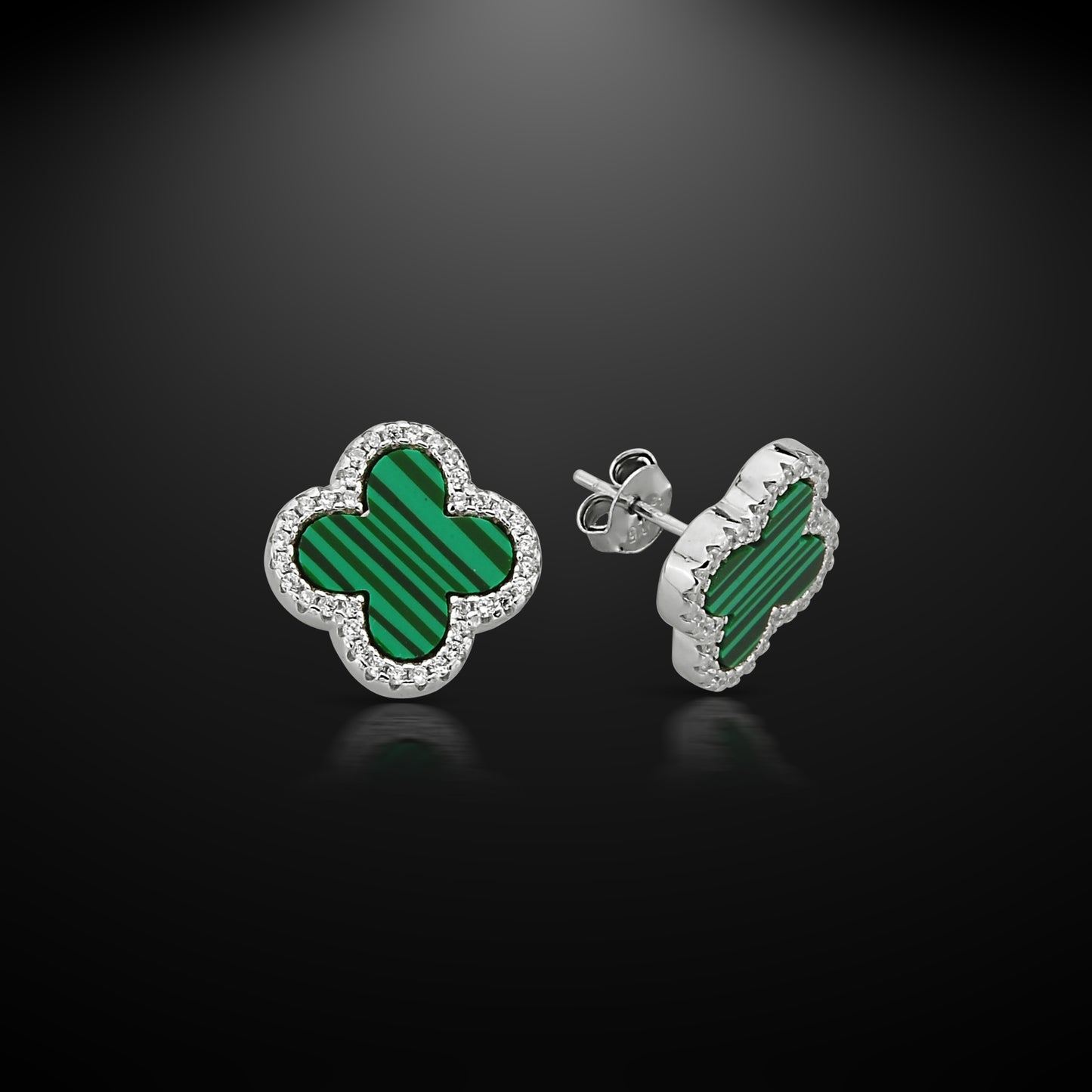 Bequasa Green Charm Ohrringe, Silber 925, Rhodiniert