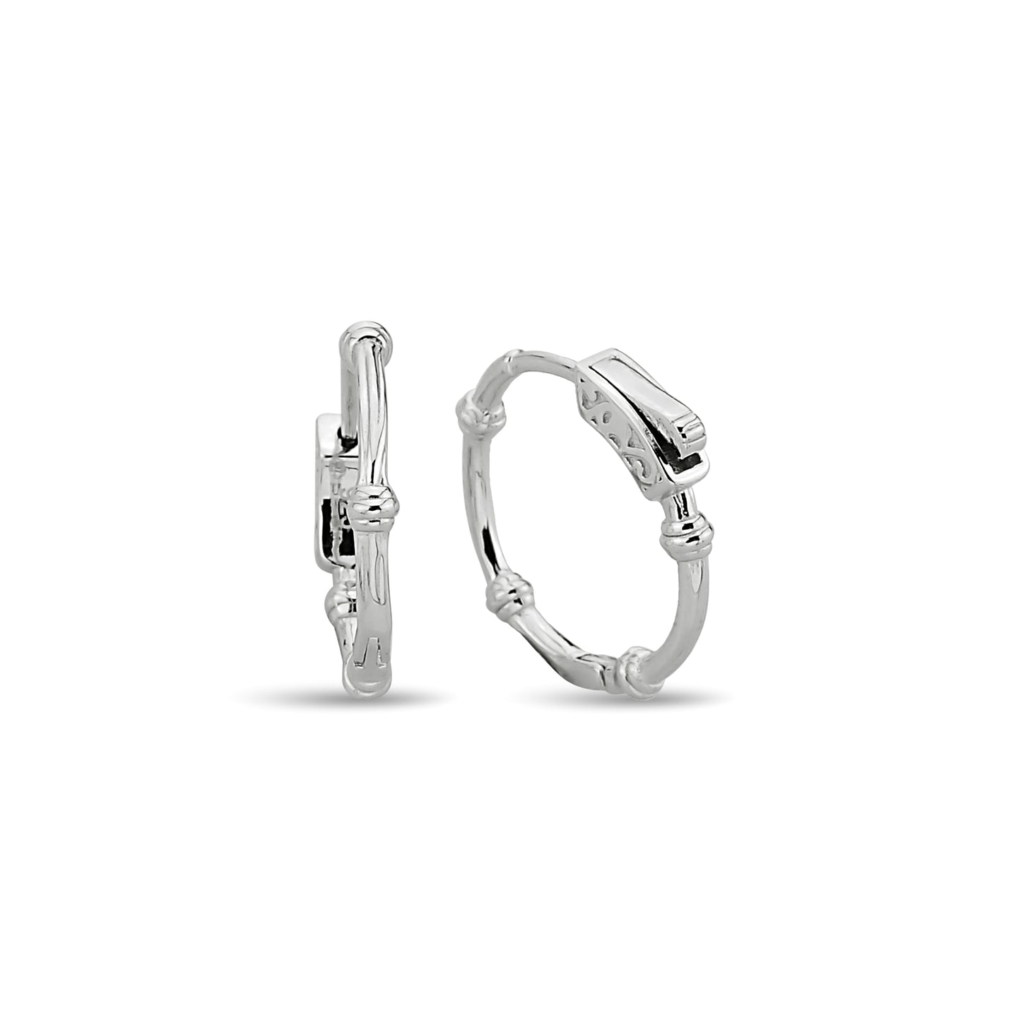 Bequasa Love Circle Ohrringe, Silber 925, Rhodiniert
