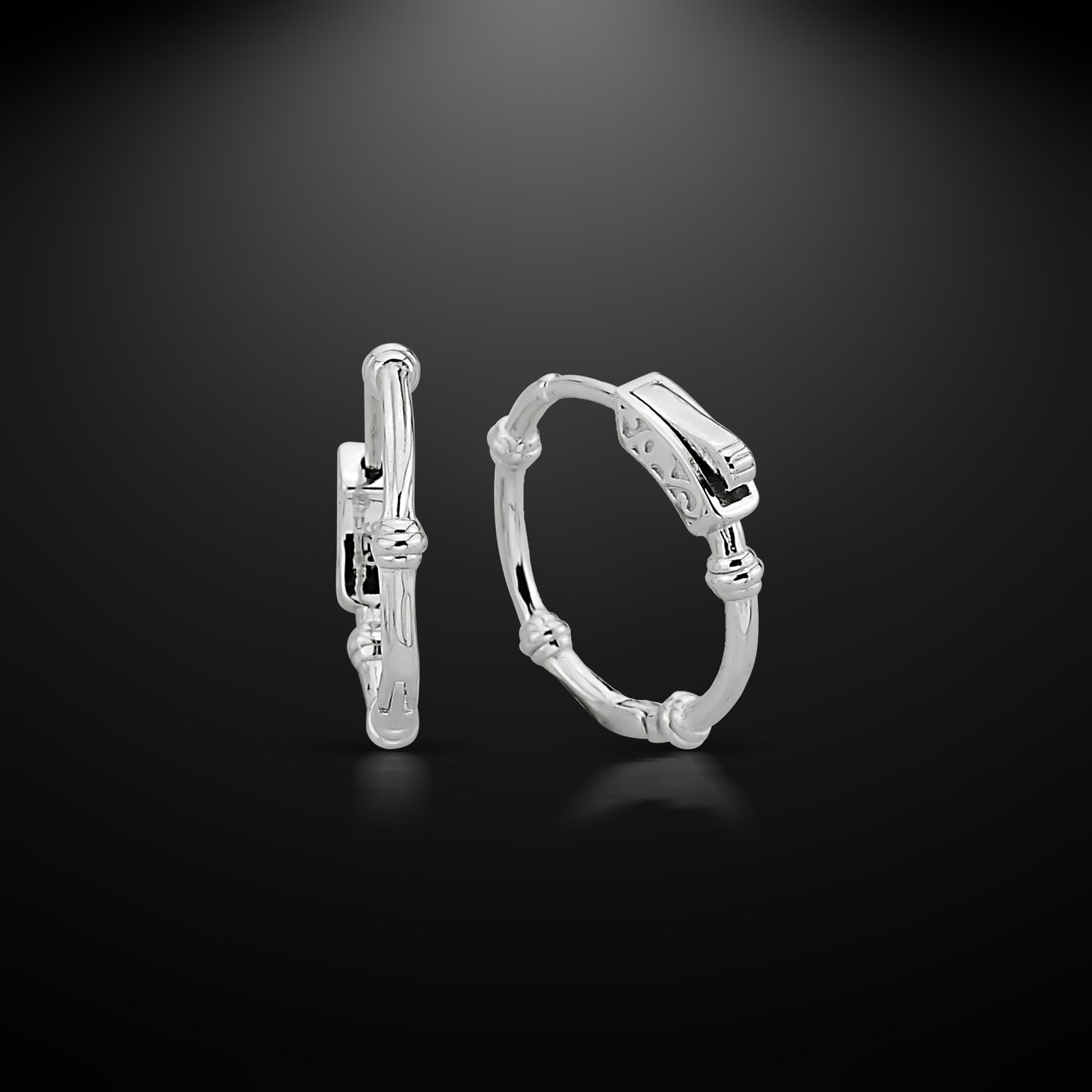 Bequasa Love Circle Ohrringe, Silber 925, Rhodiniert