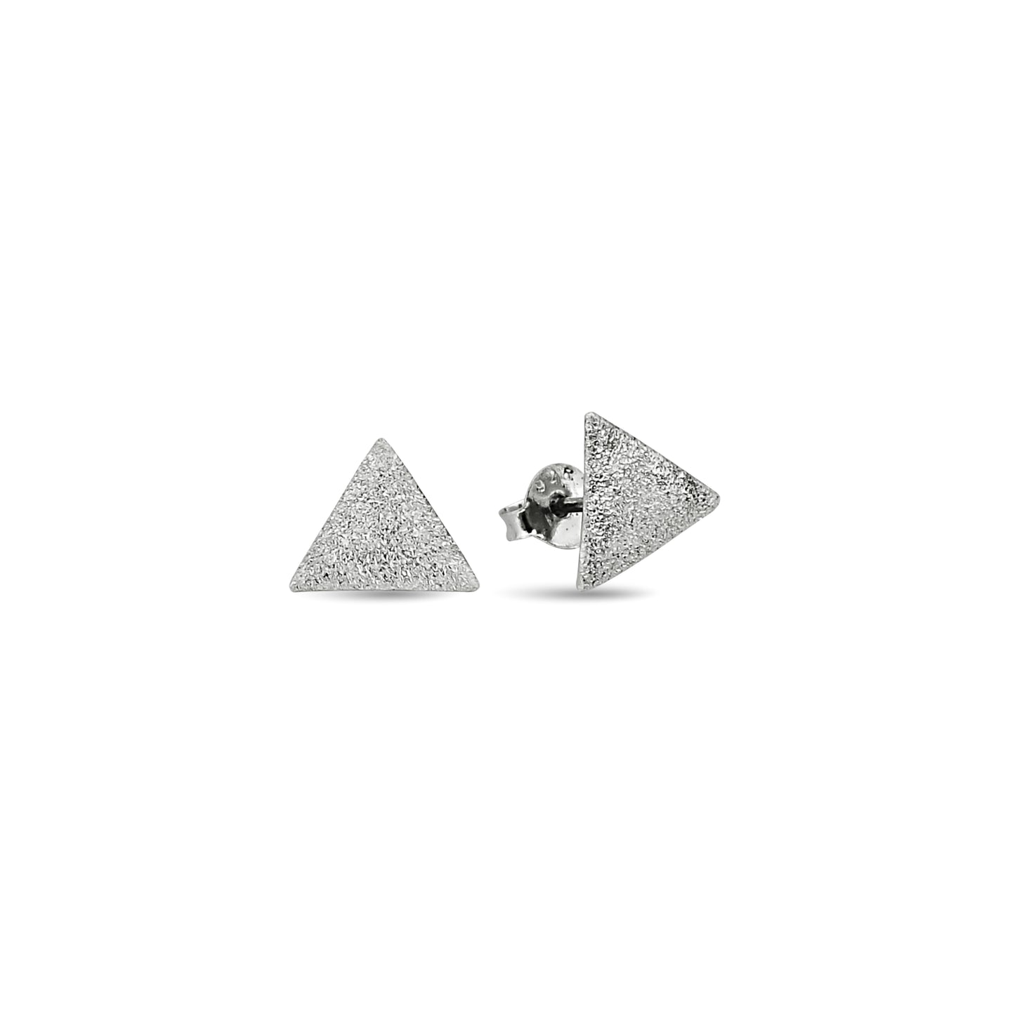 Bequasa Glitter Triangle Ohrringe, Silber 925, Rhodiniert
