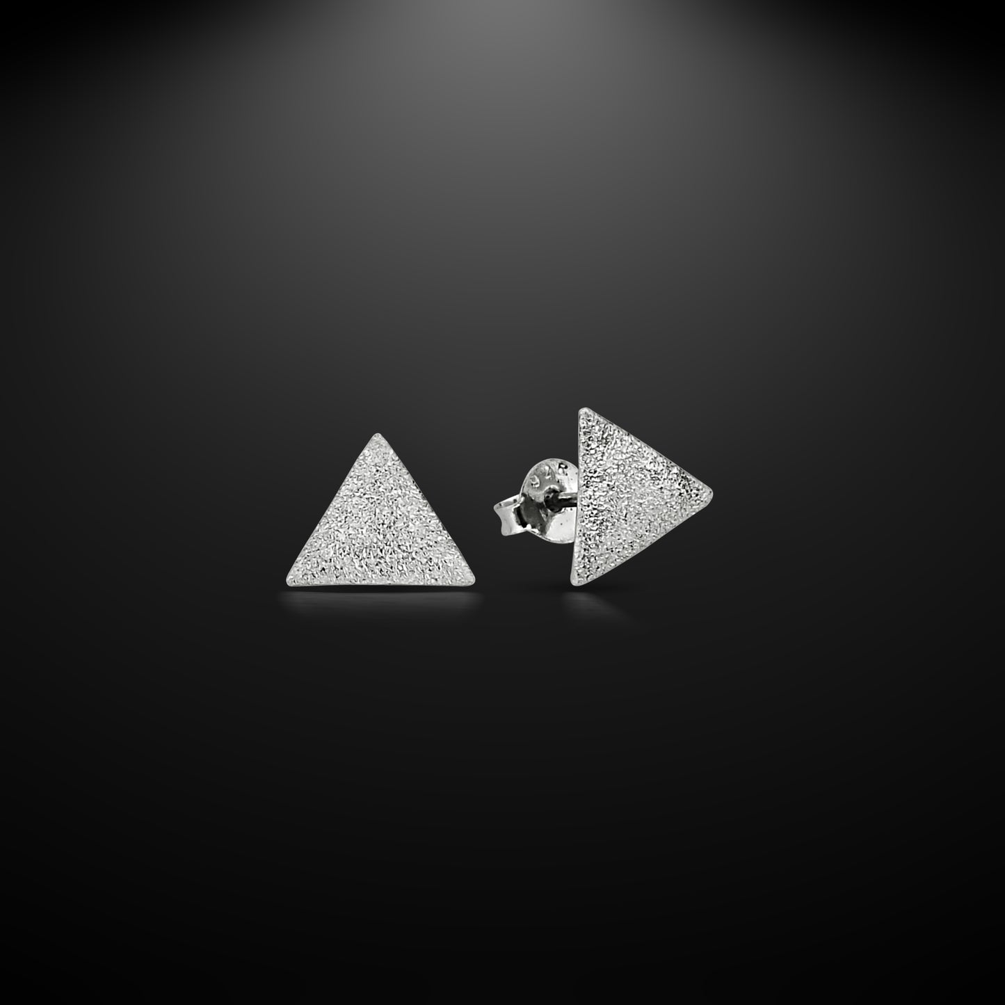 Bequasa Glitter Triangle Ohrringe, Silber 925, Rhodiniert