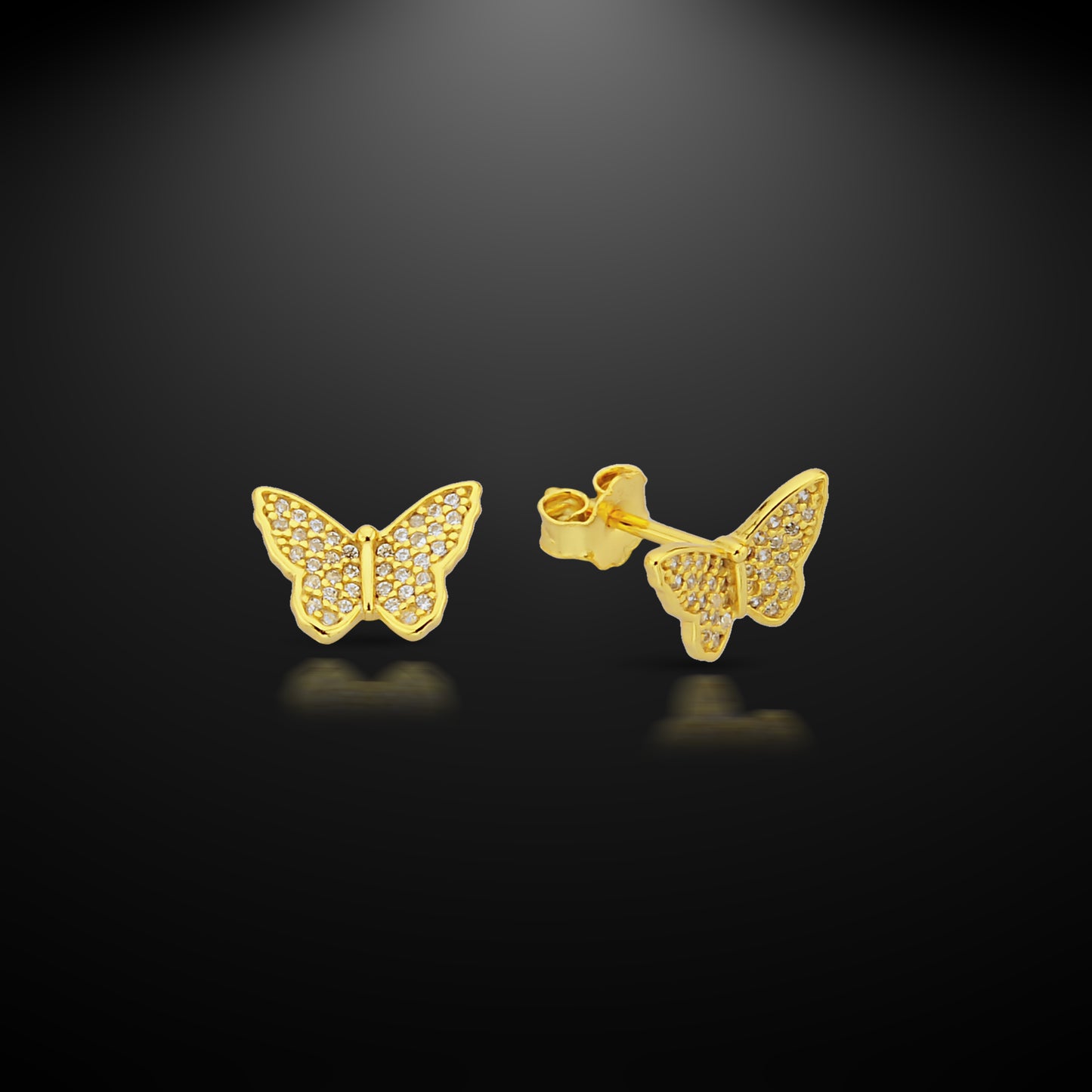 Bequasa Glitz Butterflies Ohrringe, Silber 925, Rhodiniert