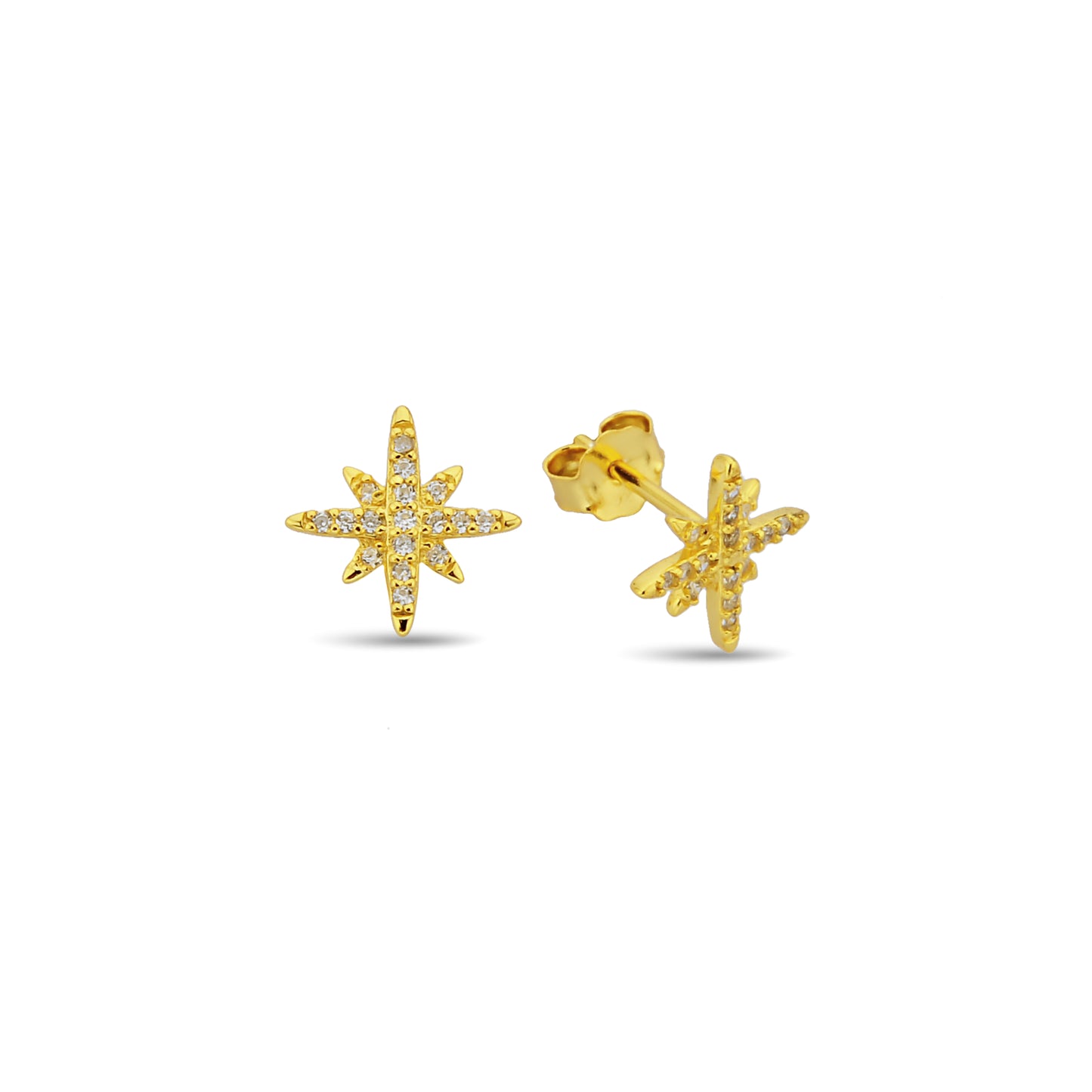 Bequasa Golden Satellite Ohrringe, Silber 925, Rhodiniert