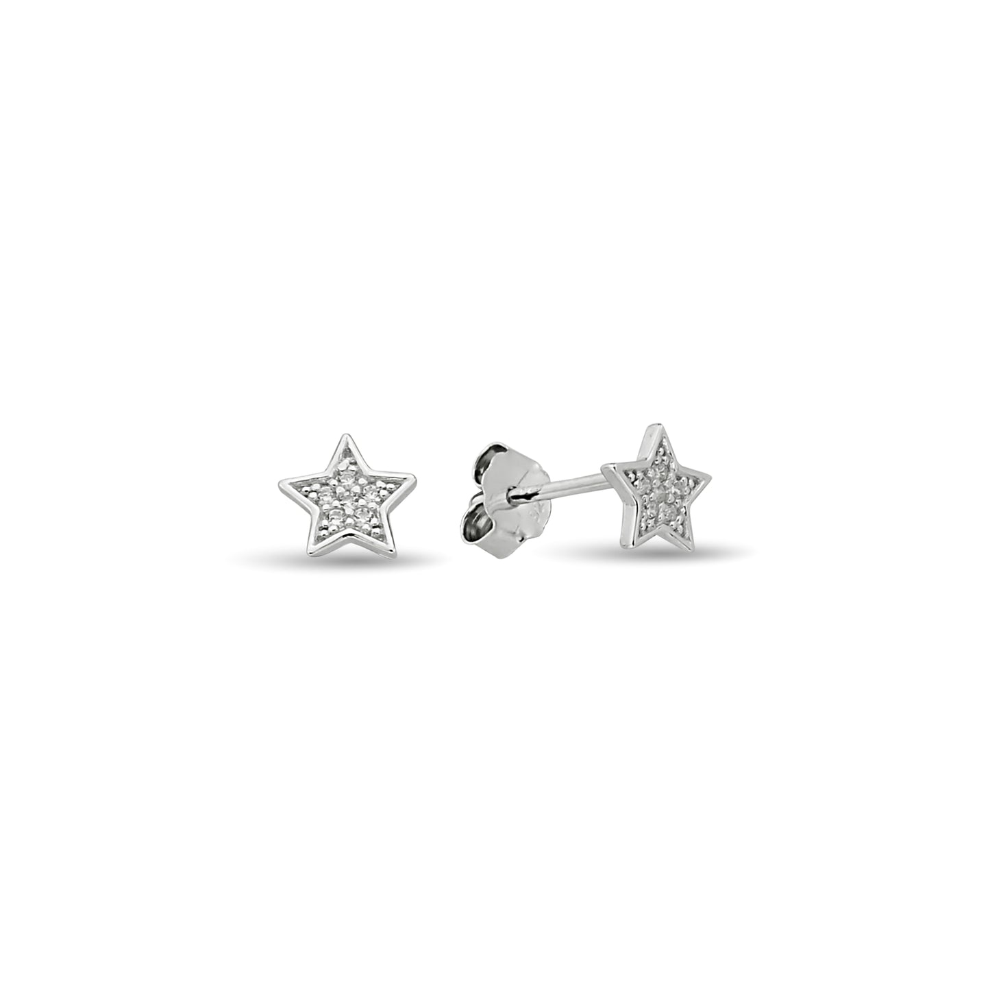 Bequasa Shinny Stars Ohrringe, Silber 925, Rhodiniert