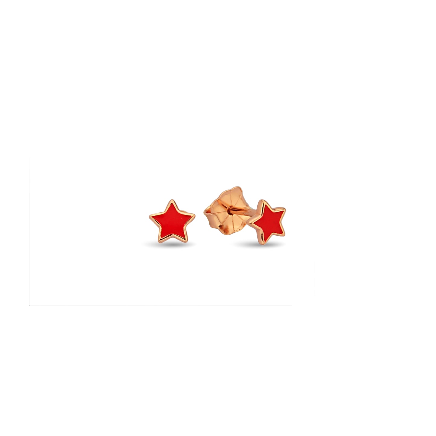 Bequasa Homely Red Star Ohrringe, Silber 925, Rhodiniert