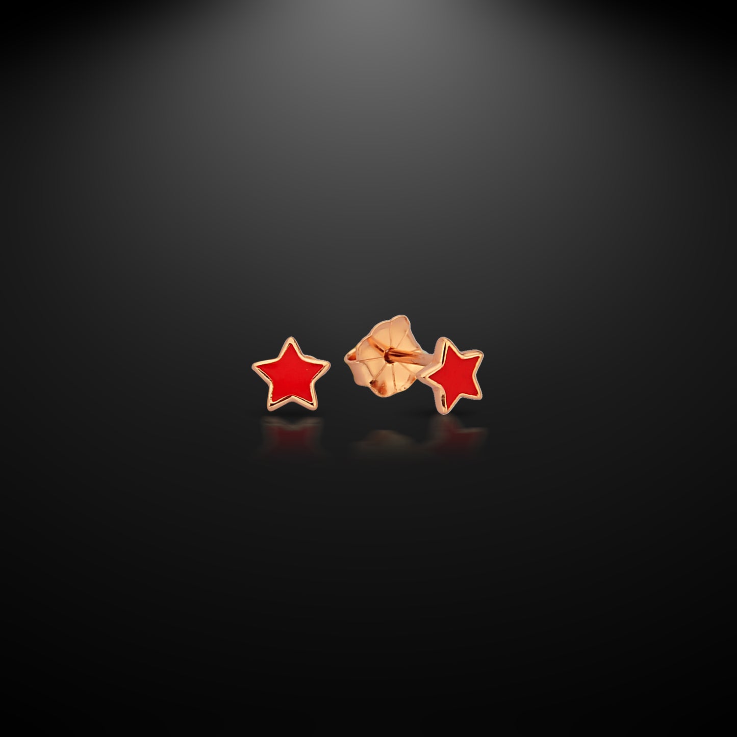 Bequasa Homely Red Star Ohrringe, Silber 925, Rhodiniert