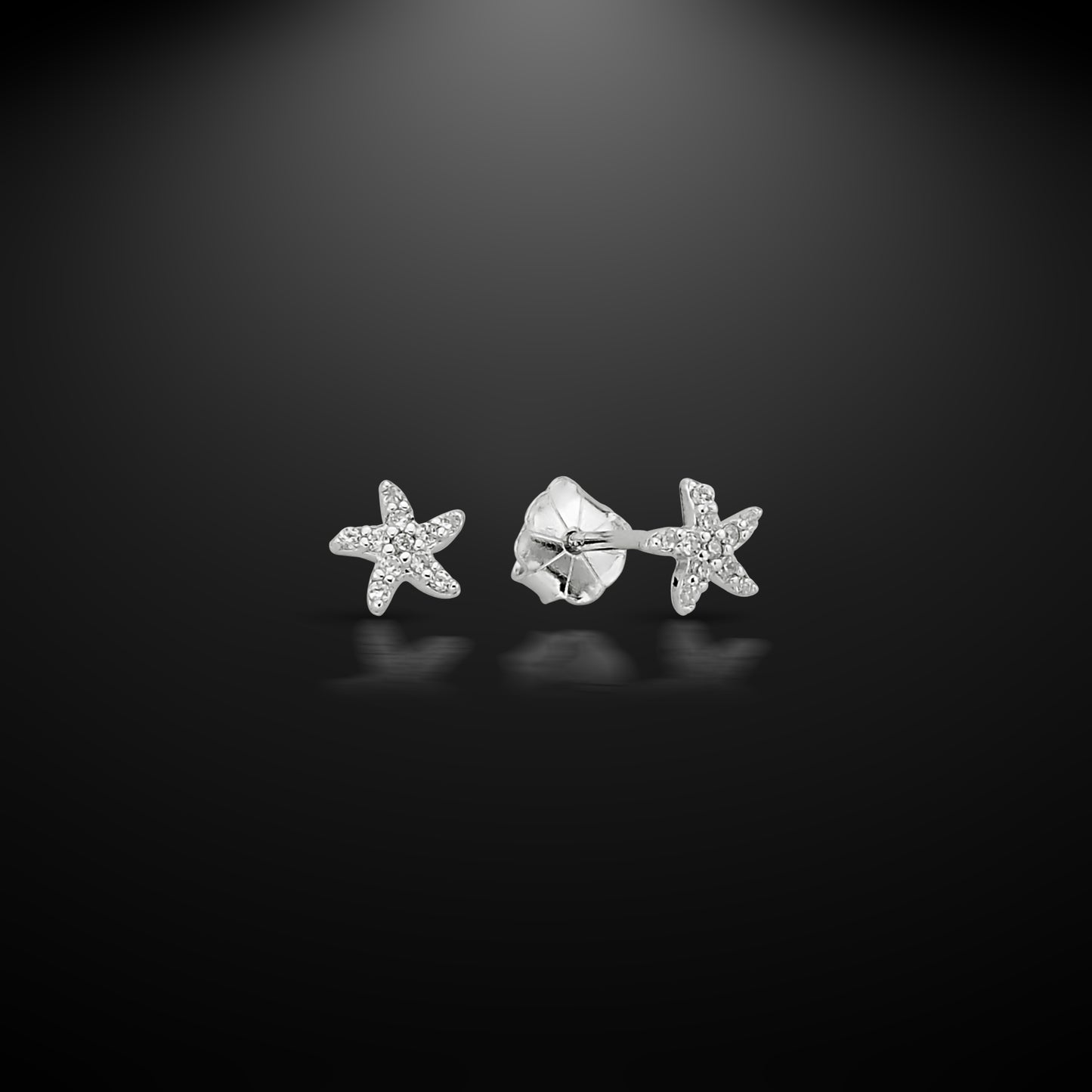 Bequasa Twinkle Starfish Ohrringe, Silber 925, Rhodiniert