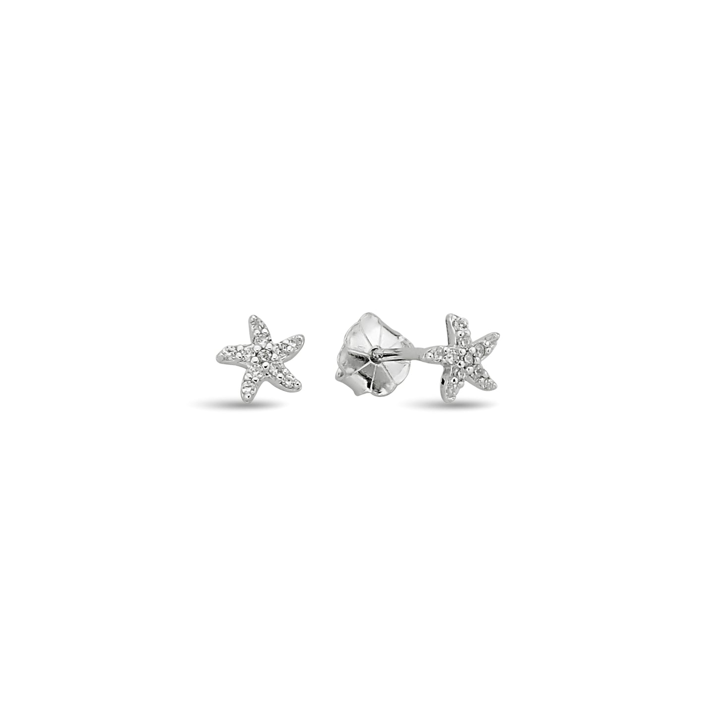Bequasa Twinkle Starfish Ohrringe, Silber 925, Rhodiniert