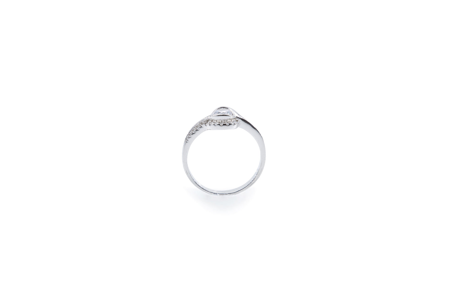 Bequasa Attract Eye Ring, Weiss, Rhodiniert