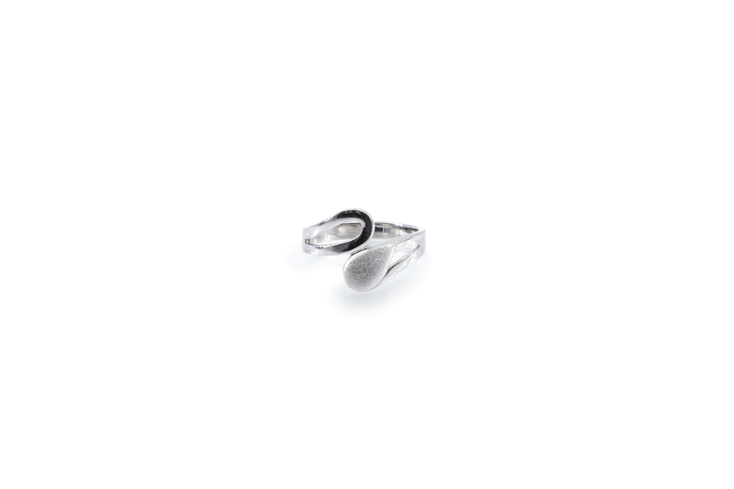 Bequasa Mat Drop Ring, Silber 925, Rhodiniert
