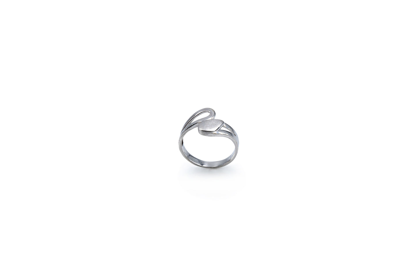Bequasa Mat Drop Ring, Silber 925, Rhodiniert