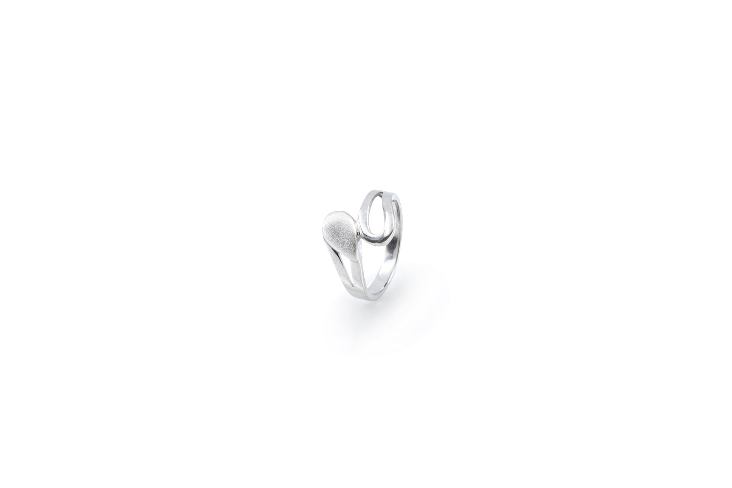 Bequasa Mat Drop Ring, Silber 925, Rhodiniert