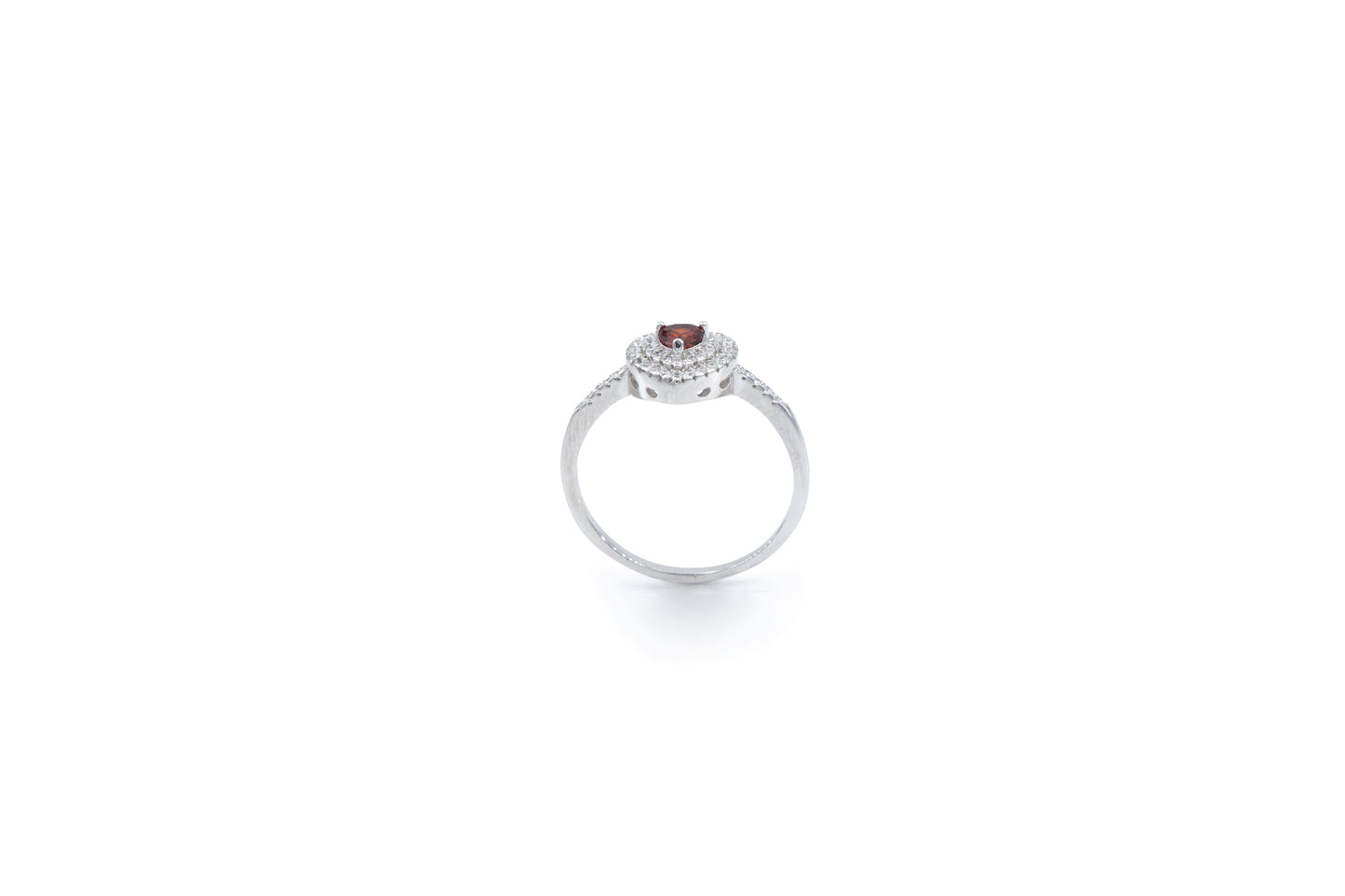 Bequasa Attract Heart Ring, Rot, Rhodiniert