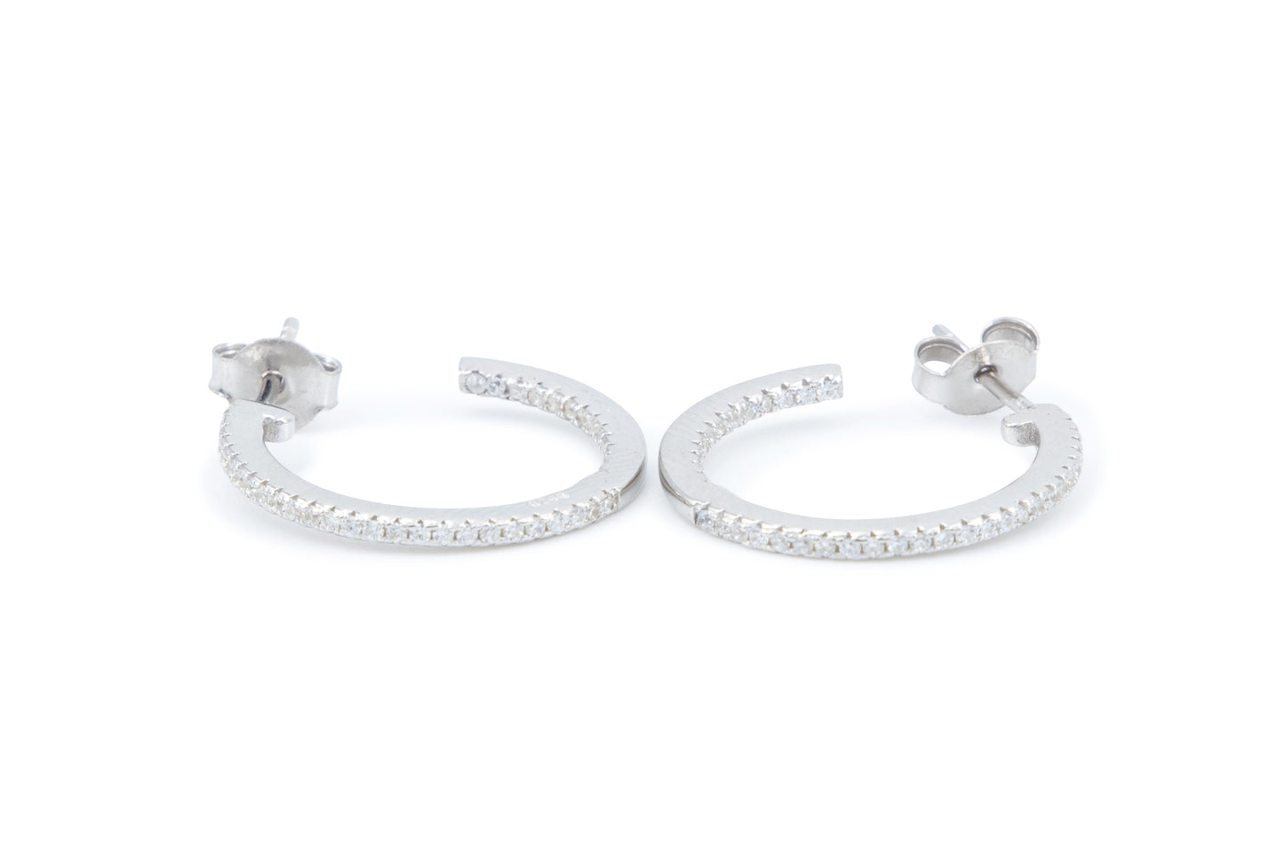 Bequasa Silver Creolen, Silber 925, Rhodiniert