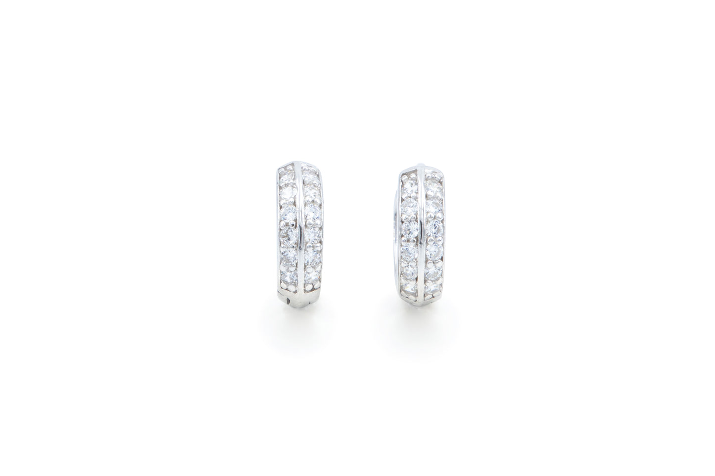 Bequasa Double-Faced Creolen, Silber 925, Rhodiniert