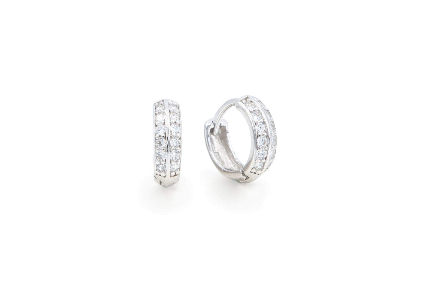 Bequasa Double-Faced Creolen, Silber 925, Rhodiniert