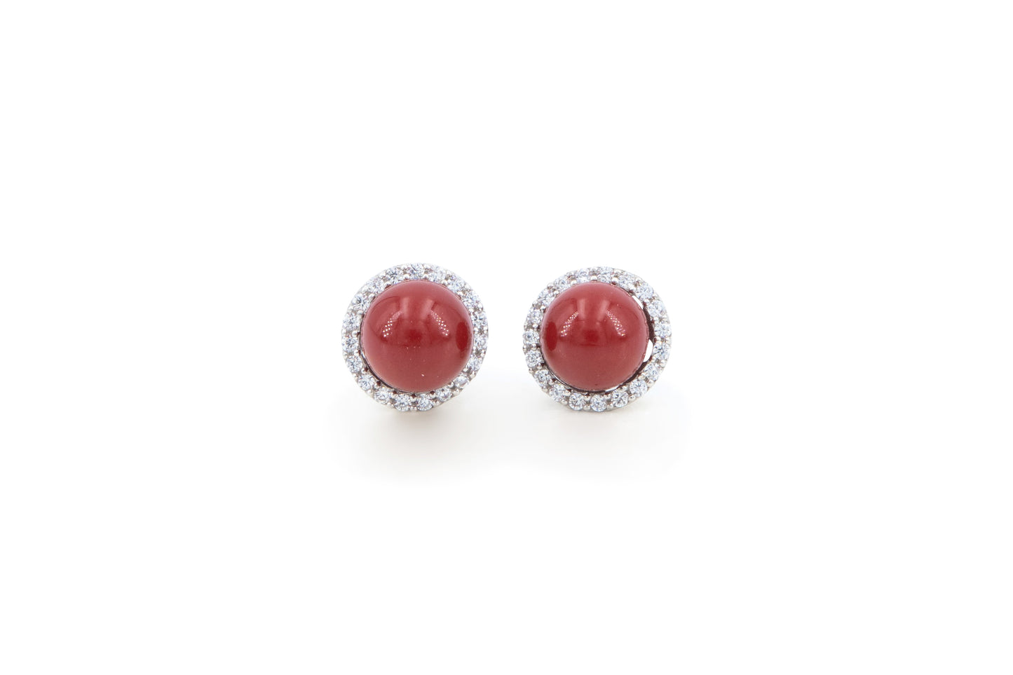 Bequasa Red Point Ohrringe, Silber 925, Rhodiniert
