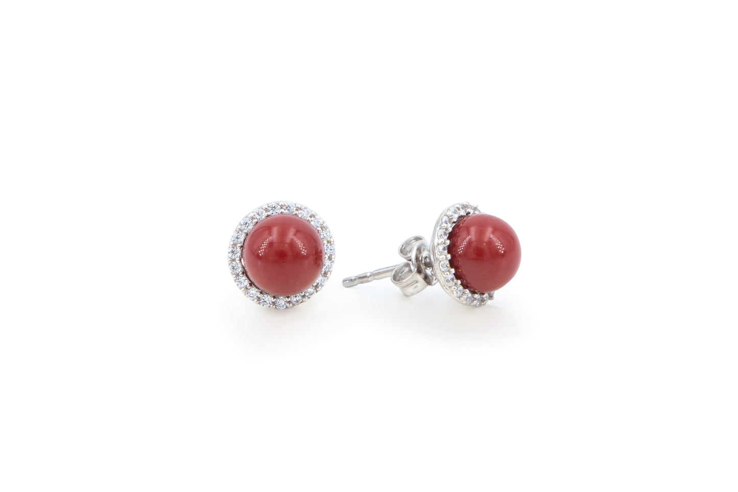 Bequasa Red Point Ohrringe, Silber 925, Rhodiniert
