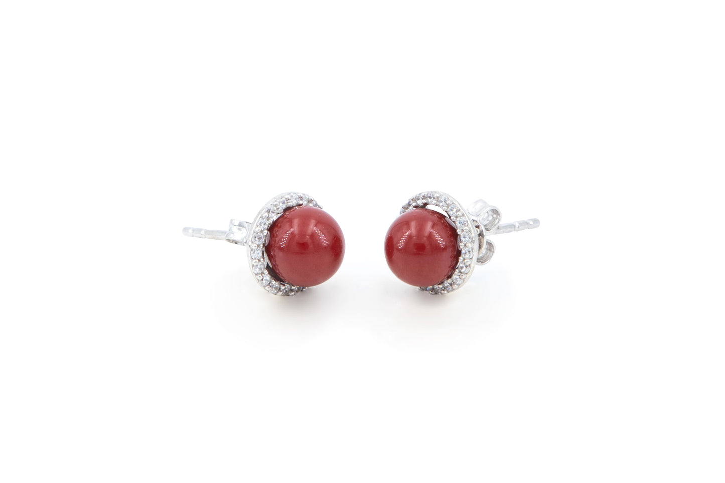 Bequasa Red Point Ohrringe, Silber 925, Rhodiniert