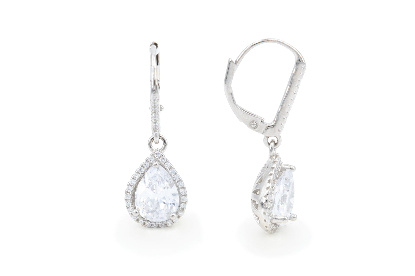 Bequasa Cristallic Drop Ohrringe, Silber 925, Rhodiniert