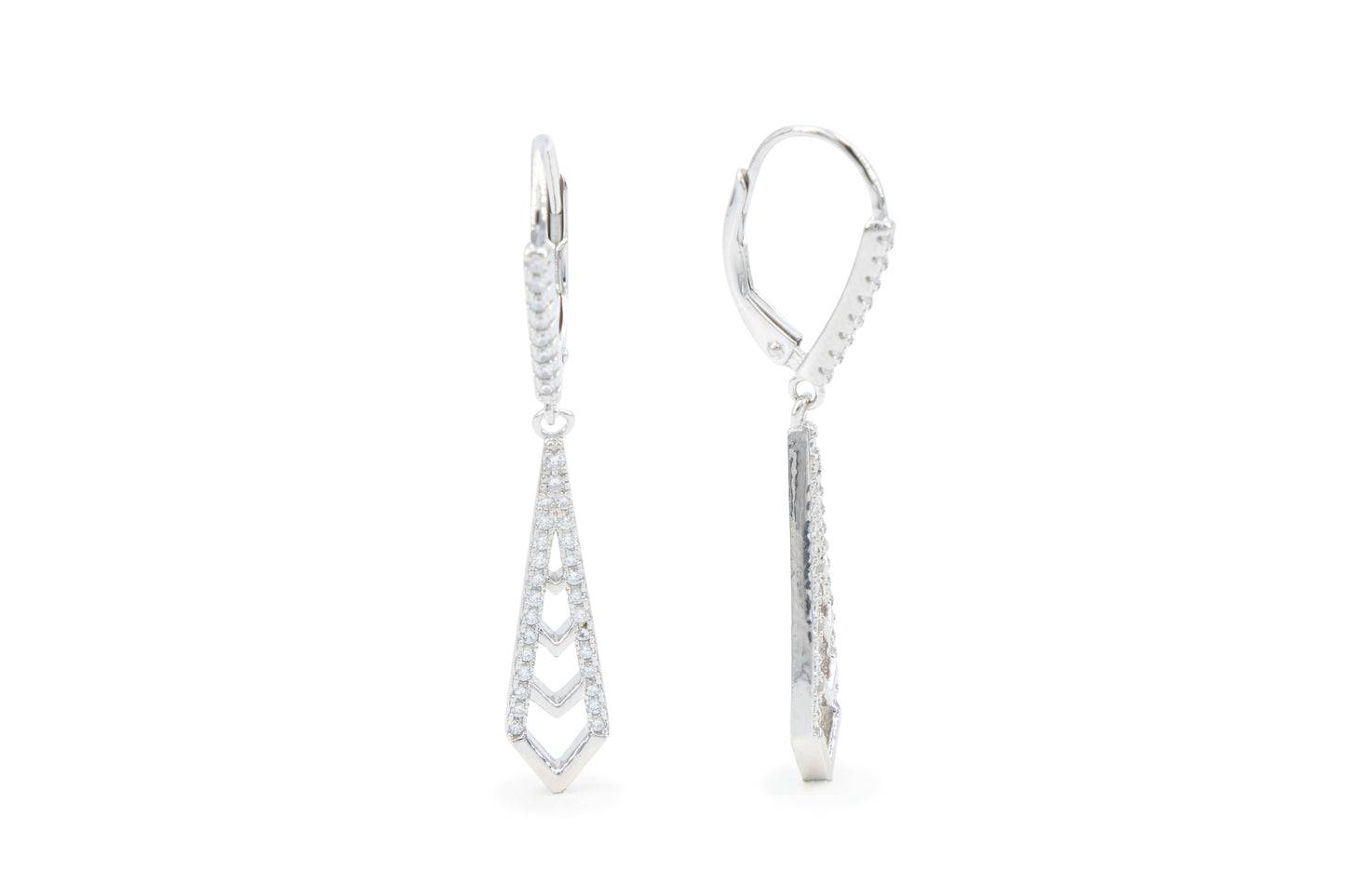 Bequasa Symbolic Tie Ohrringe, Silber 925, Rhodiniert
