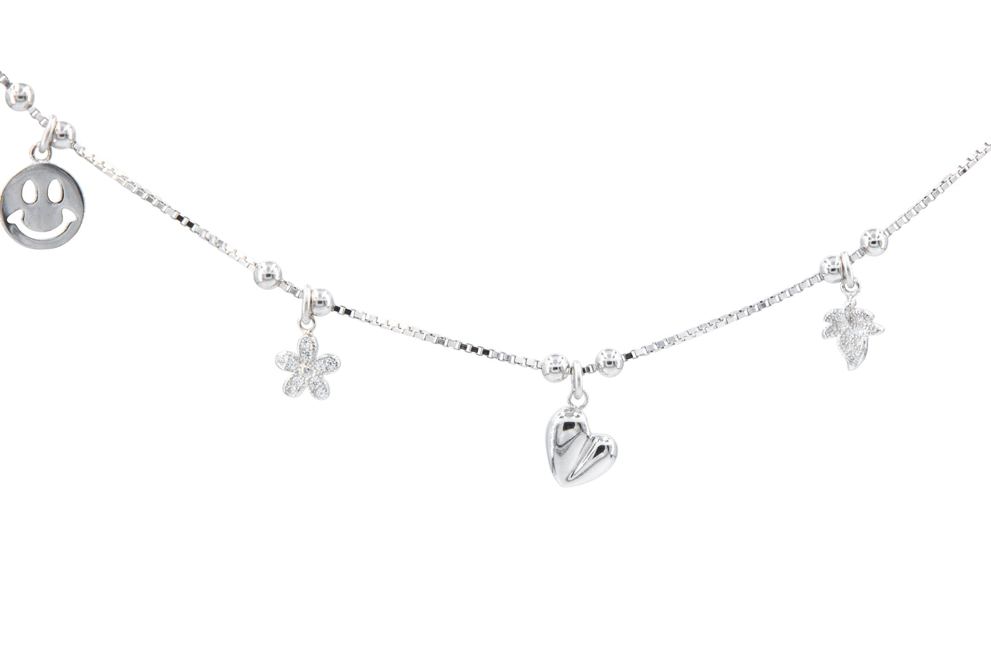 Bequasa Emojis Armband, Silber 925, Rhodiniert