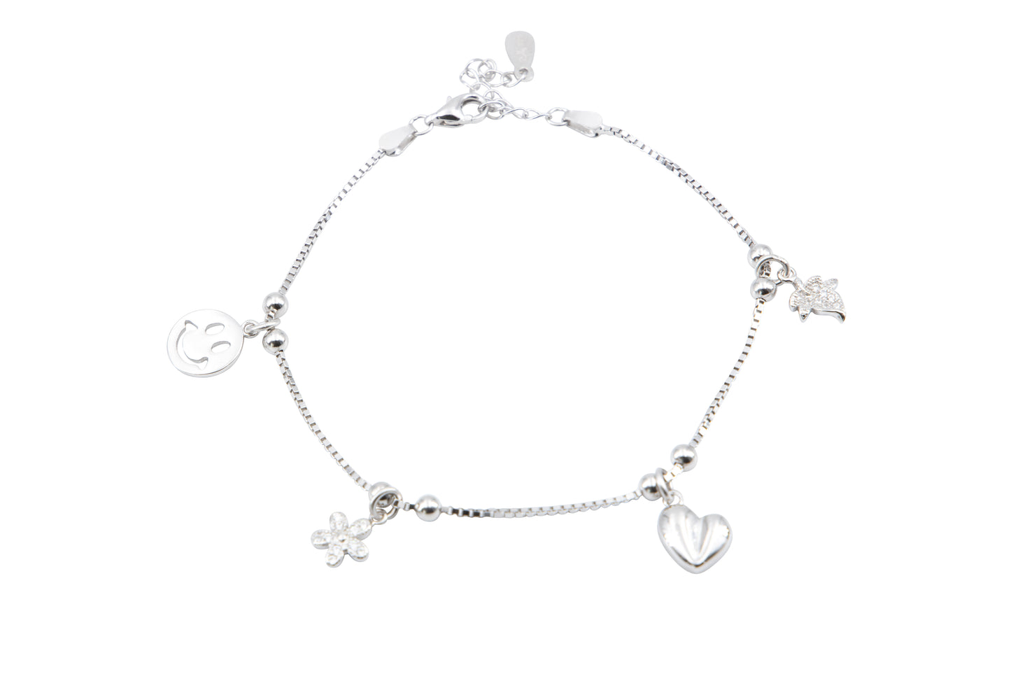 Bequasa Emojis Armband, Silber 925, Rhodiniert