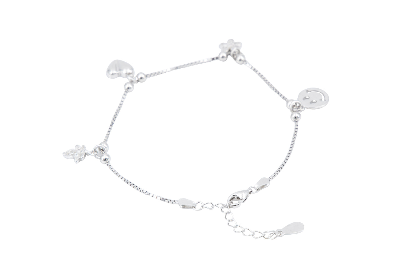 Bequasa Emojis Armband, Silber 925, Rhodiniert