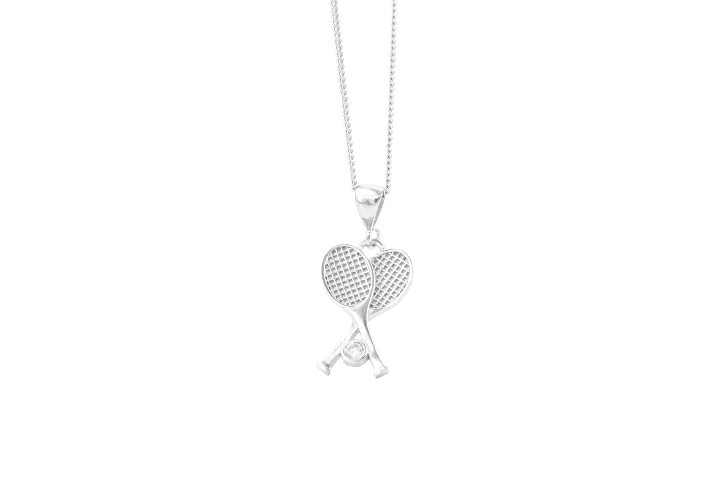Bequasa Creativity Tennis Halskette, Silber 925, Rhodiniert