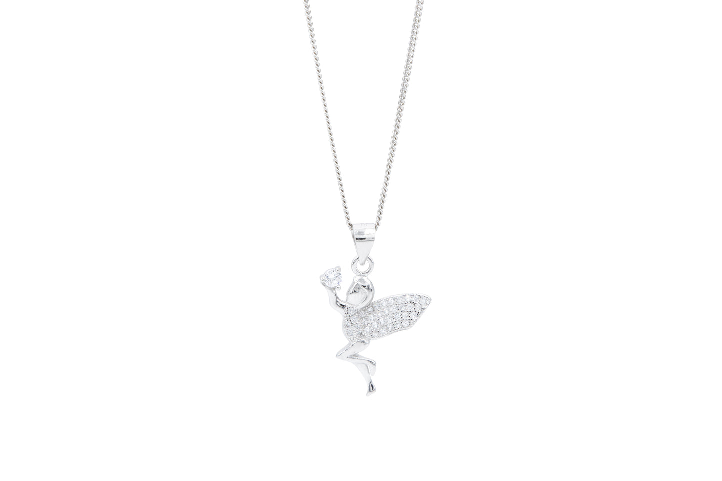 Bequasa Symbolic Angel Halskette, Silber 925, Rhodiniert