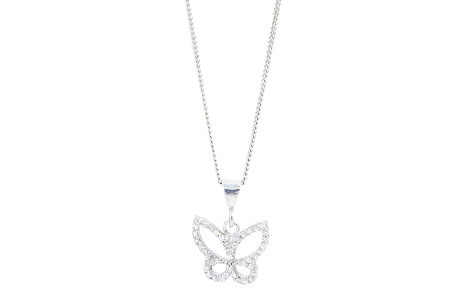 Bequasa Symbolic Butterfly Halskette, Silber 925, Rhodiniert