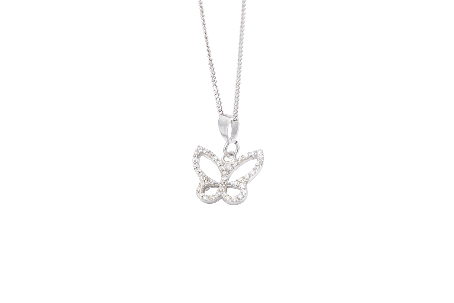 Bequasa Symbolic Butterfly Halskette, Silber 925, Rhodiniert
