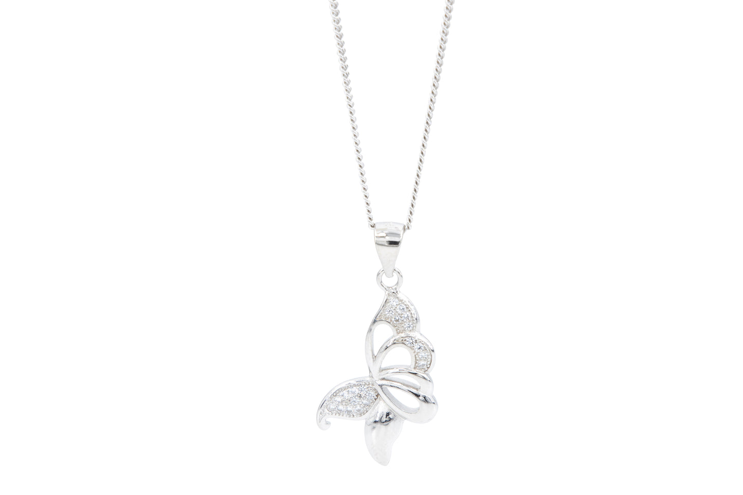 Bequasa Creativity Butterfly Halskette, Silber 925, Rhodiniert