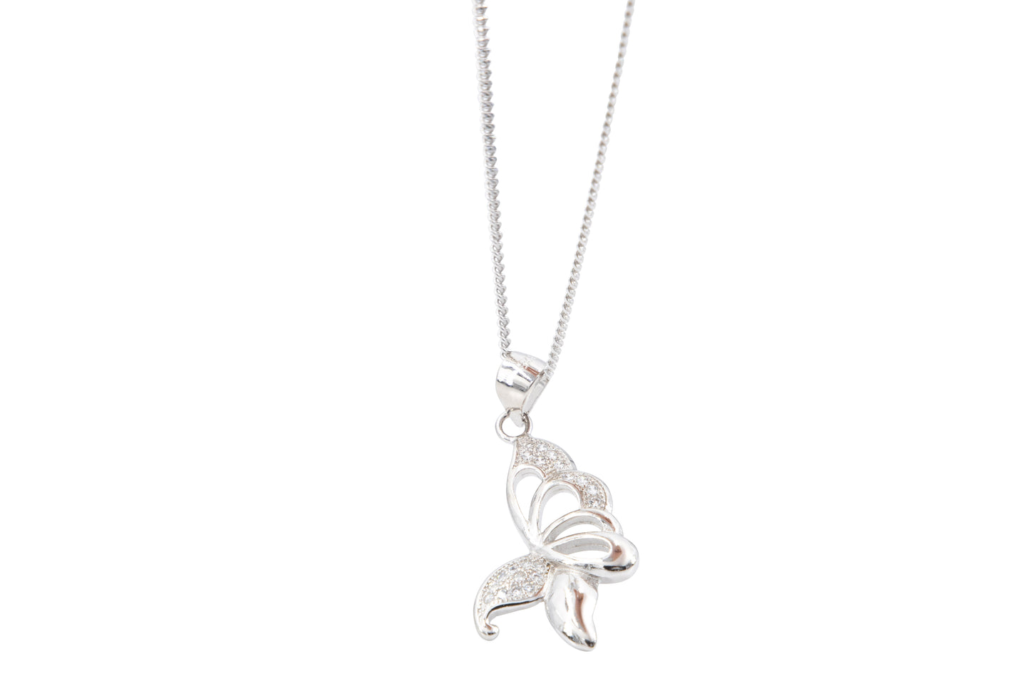 Bequasa Creativity Butterfly Halskette, Silber 925, Rhodiniert