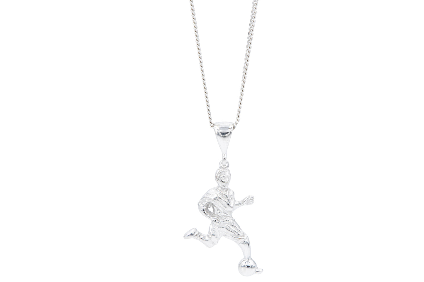Bequasa Symbolic Soccer Player Halskette, Silber 925, Rhodiniert