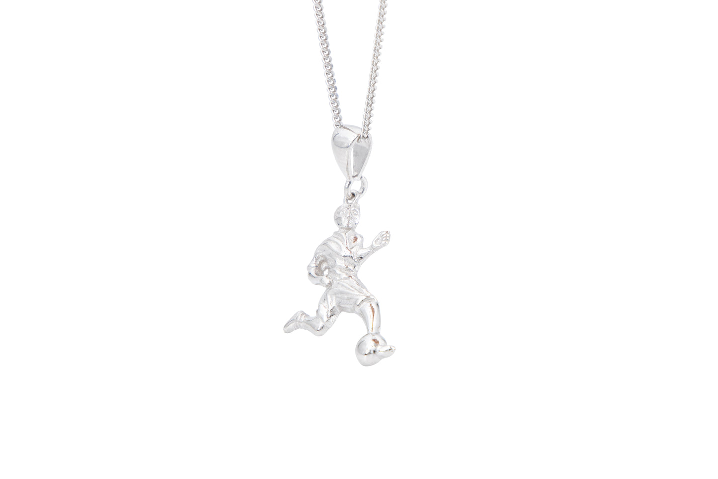 Bequasa Symbolic Soccer Player Halskette, Silber 925, Rhodiniert