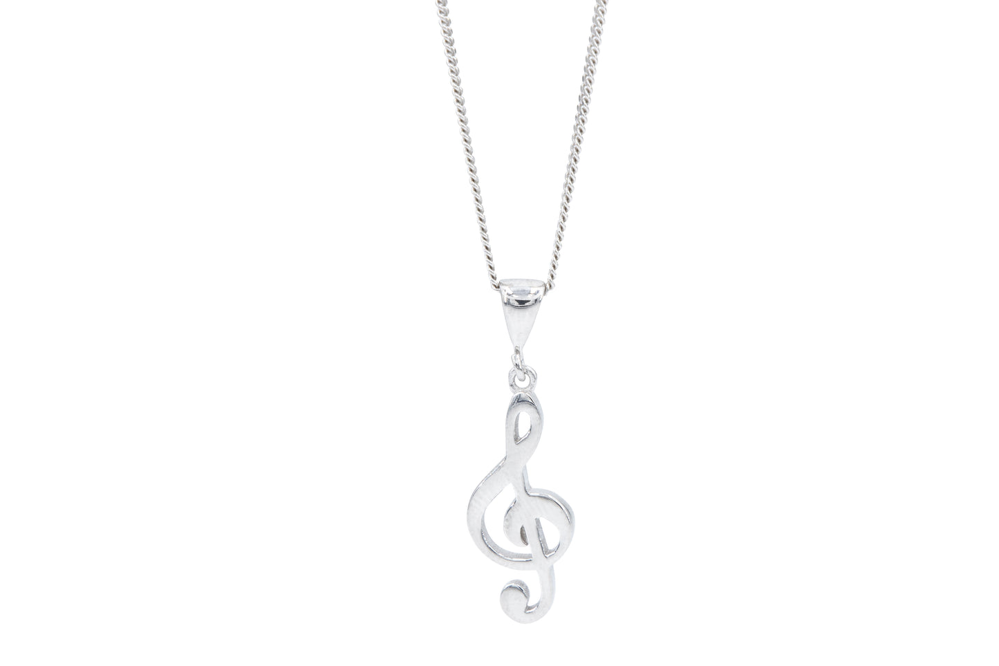 Bequasa Symbolic Musicnote Halskette, Silber 925, Rhodiniert