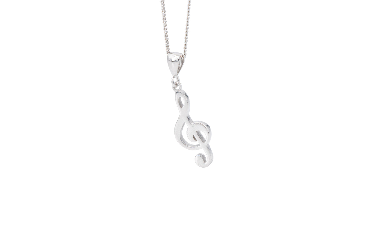 Bequasa Symbolic Musicnote Halskette, Silber 925, Rhodiniert