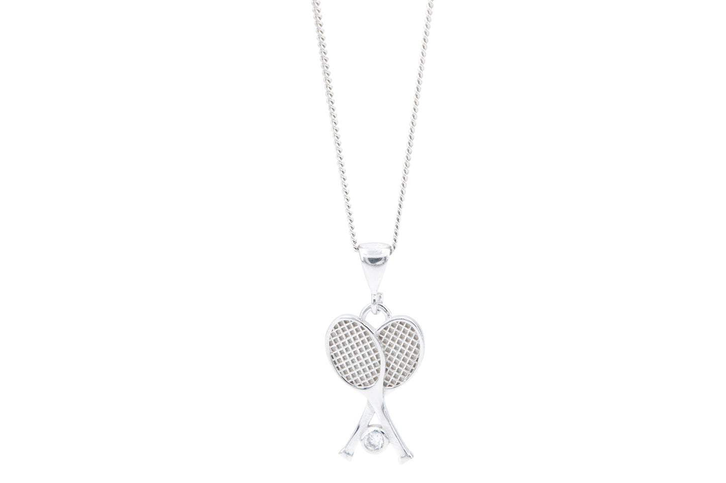 Bequasa Creativity Tennis Halskette, Silber 925, Rhodiniert
